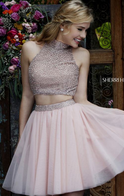 Blush Sherri Hill 11287 Beads 2015 Homecoming Dress
