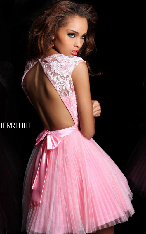 open back pink homecoming dress 2015 Sherri Hill 21167_1