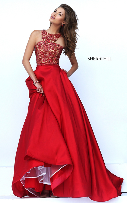 beads Sherri Hill 50106 red carpet pageant dress 2016