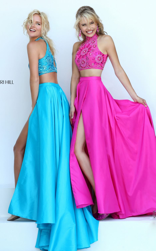 blue Sherri Hill 32350 sexy two piece prom dress 2016_1