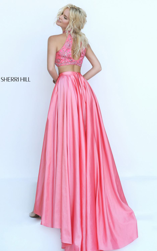 Sherri Hill 32350 coral two piece evening dress sexy_1