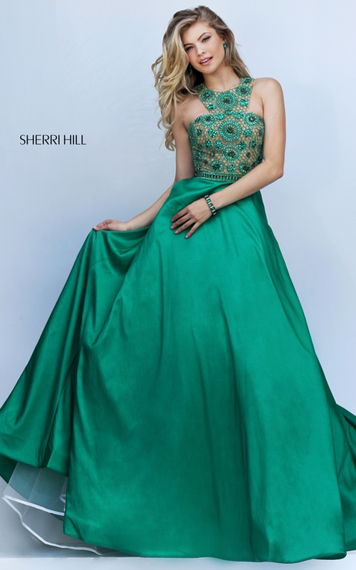 Sherri Hill 50106 emerald girl prom gown beaded