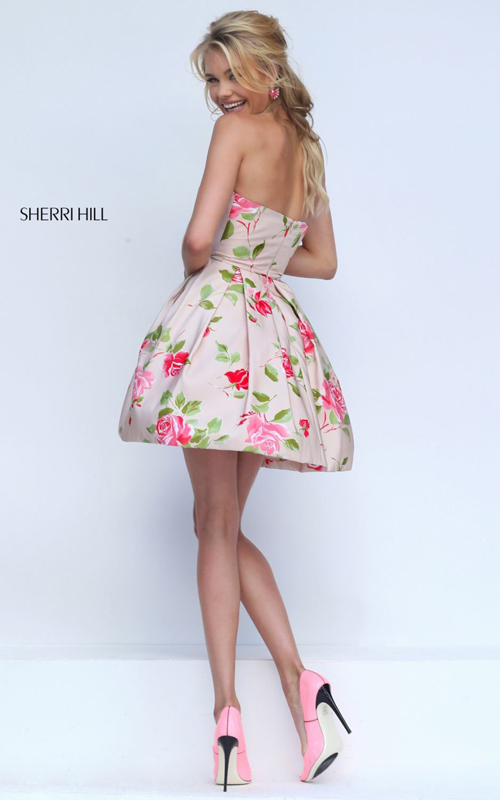 2016 Sexy Prom Gown 2016 Sherri Hill 50116 Floral Print -2490