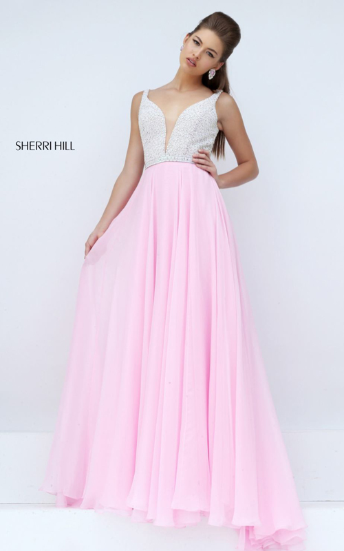 beads pink queen prom dress 2016 Sherri Hill 11327
