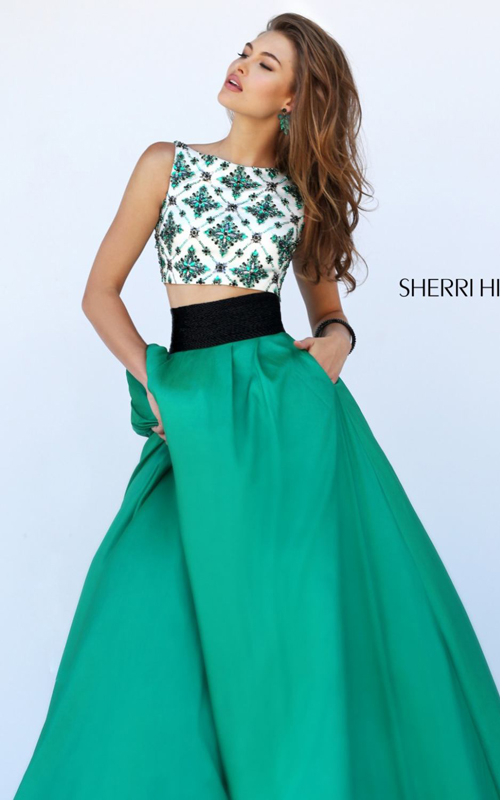 Sherri Hill 50107 Emerald two piece sexy prom dress_1