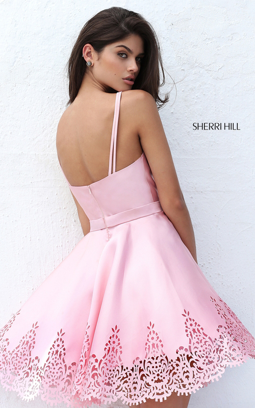 Cute Sherri Hill S50678 Short Cutout Pink Princess Dress_1